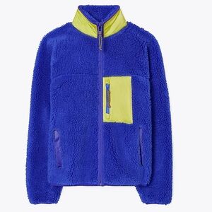 TORY BURCH  Tory Sport High-Pile Fleece Zip Jacket - Lapis- Size Small- like new